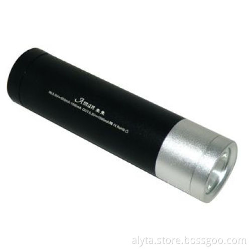LED Flashlight Portable Power Source/Power Bank, 4,000mAh